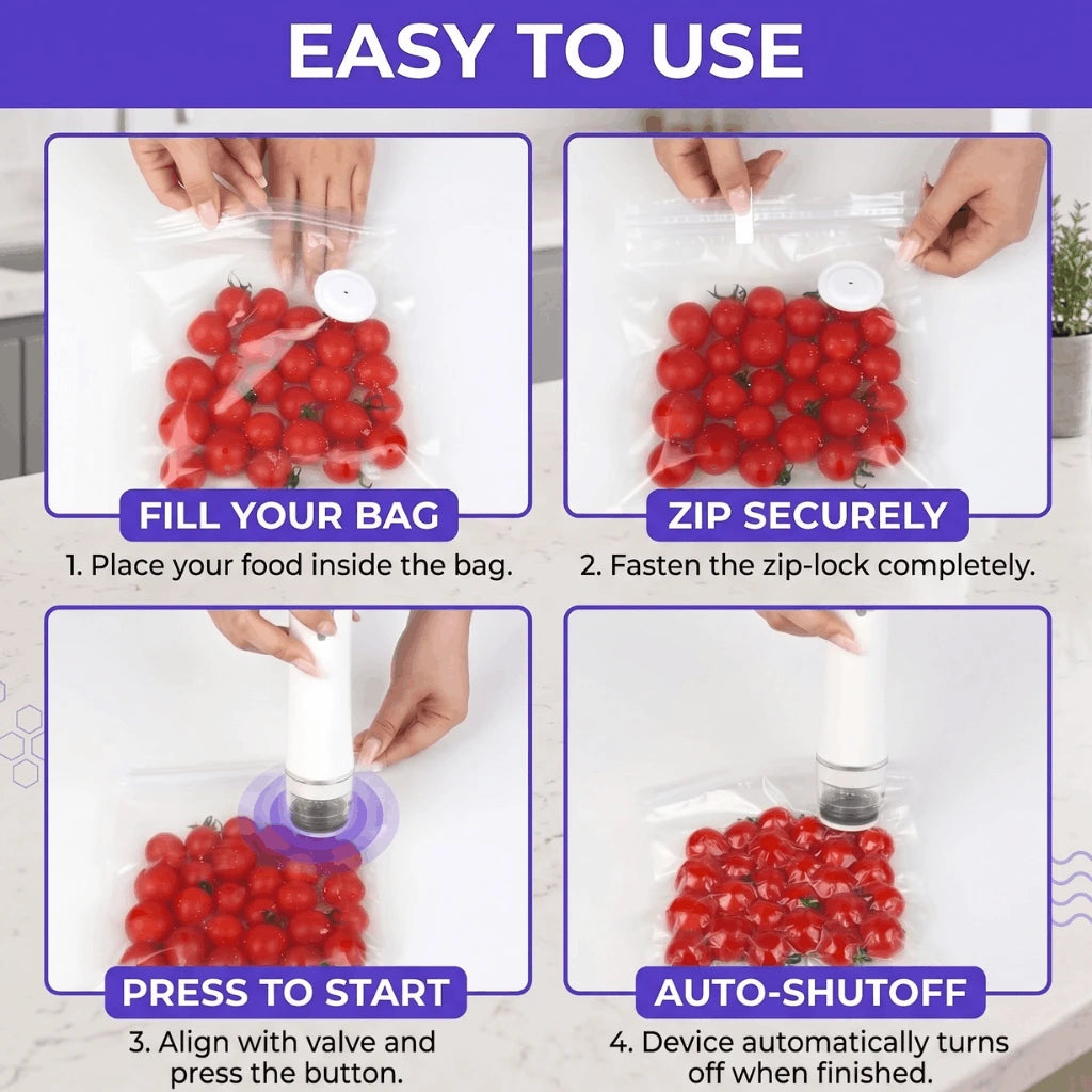 Handheld Vacuum Sealer Kit - 35-Piece Cordless Set