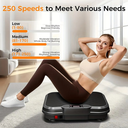 Full-Body Vibration Plate Machine with Resistance Bands
