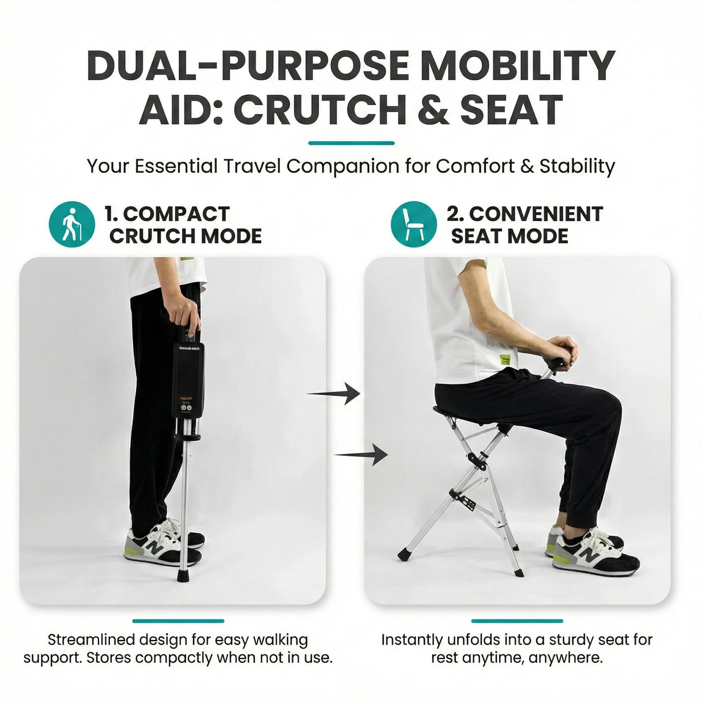 Walking Stick with Folding Seat