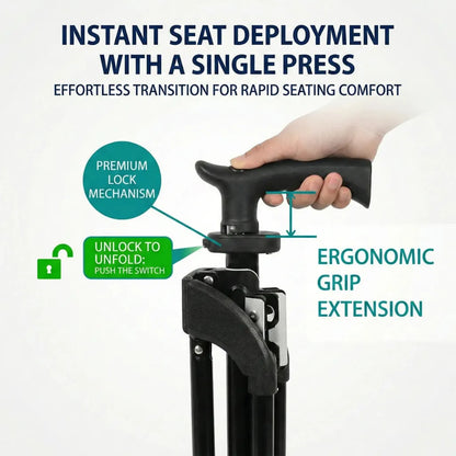 Walking Stick with Folding Seat