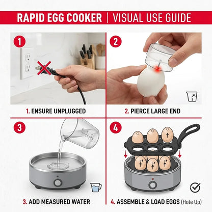Rapid Egg Cooker — 6 Eggs, Perfect Every Time