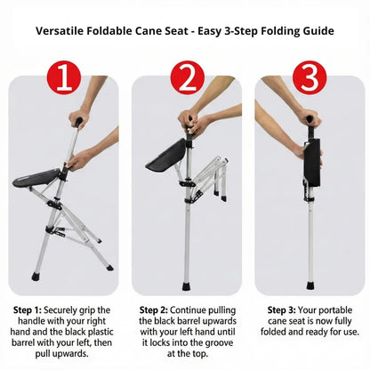 Walking Stick with Folding Seat