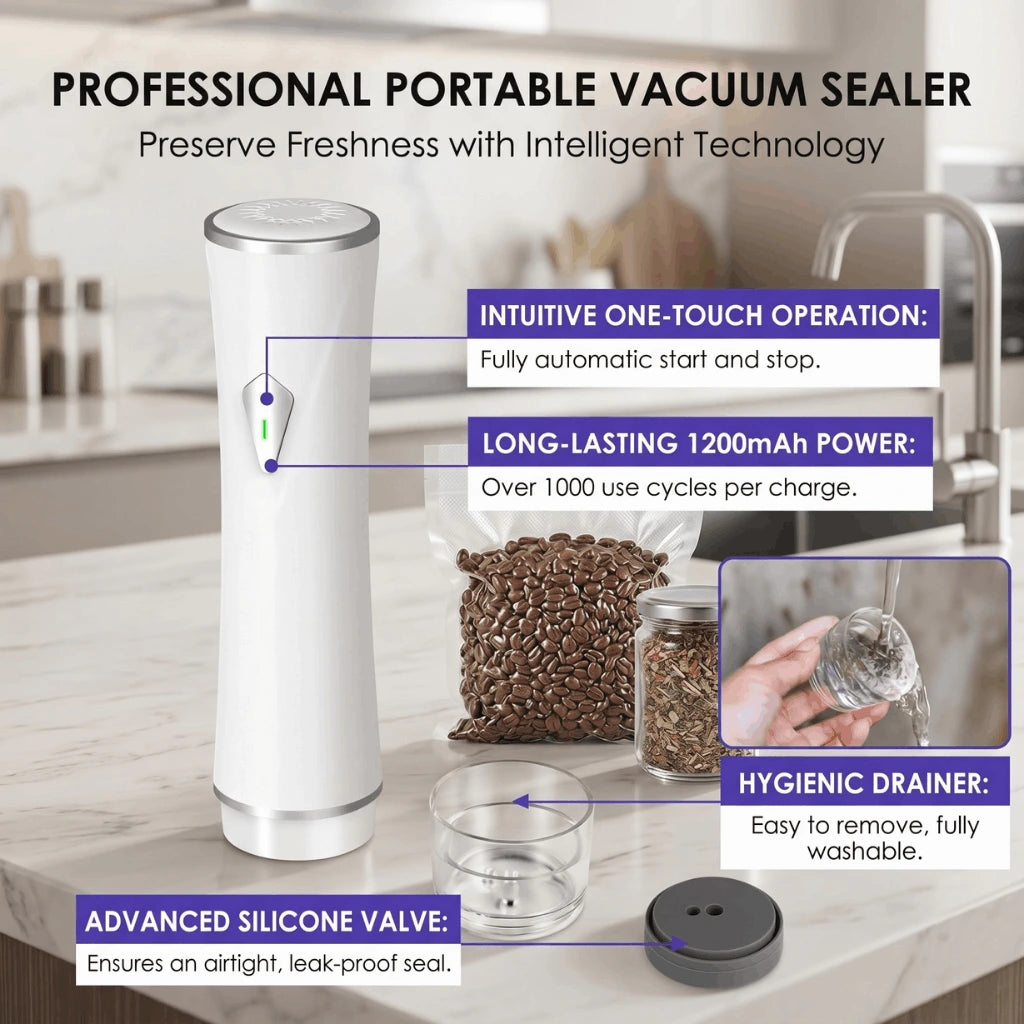 Handheld Vacuum Sealer Kit - 35-Piece Cordless Set