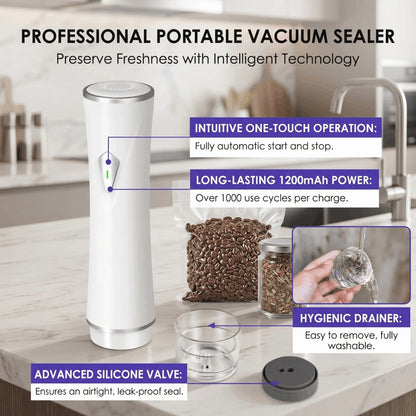 Handheld Vacuum Sealer Kit - 35-Piece Cordless Set