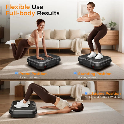 Full-Body Vibration Plate Machine with Resistance Bands