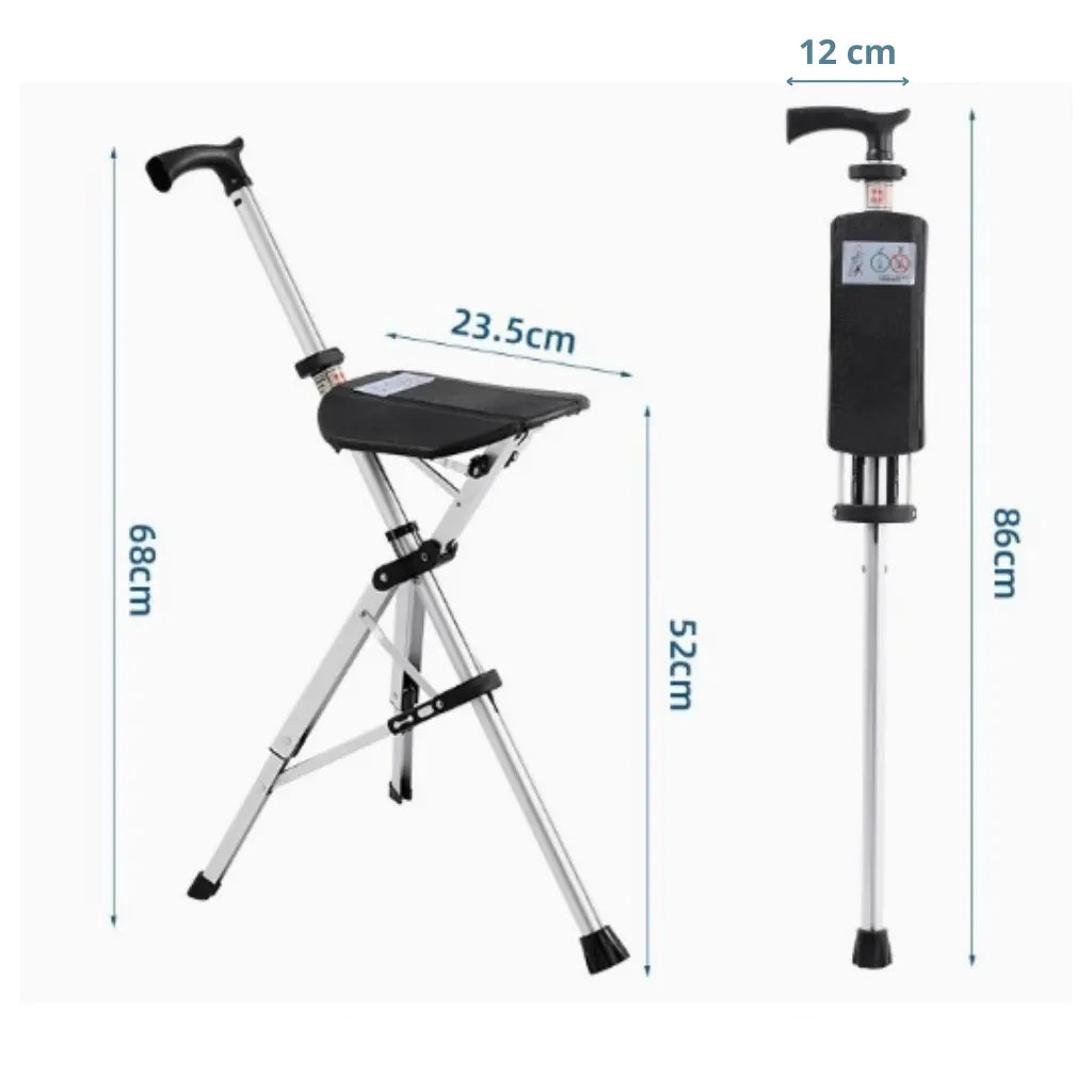 Walking Stick with Folding Seat