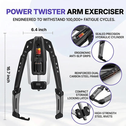 Adjustable Hydraulic Arm Exerciser - 22-440 lbs Resistance