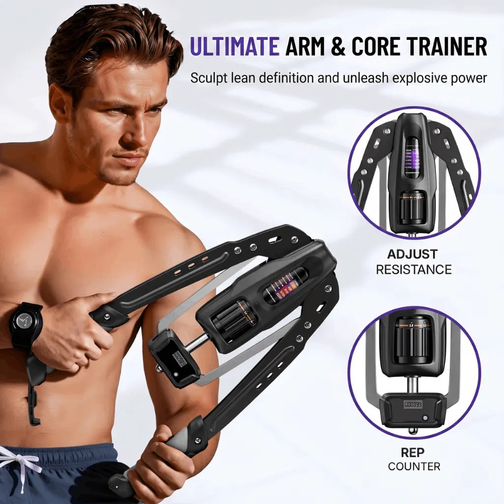 Adjustable Hydraulic Arm Exerciser - 22-440 lbs Resistance